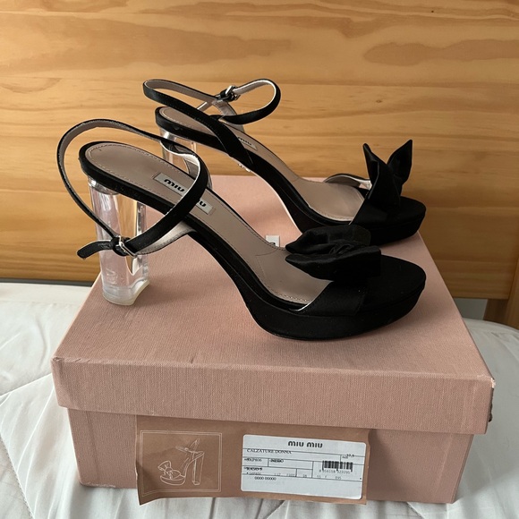 miu miu satin bow platform sandal - Picture 3 of 5